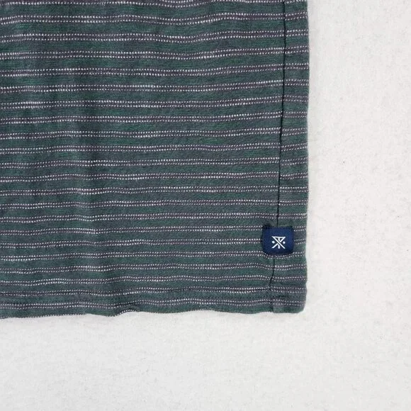 Roark Shirt Mens XL Green Gray Striped Revival Pocket Crewneck Short Sleeve Tee - Picture 4 of 11